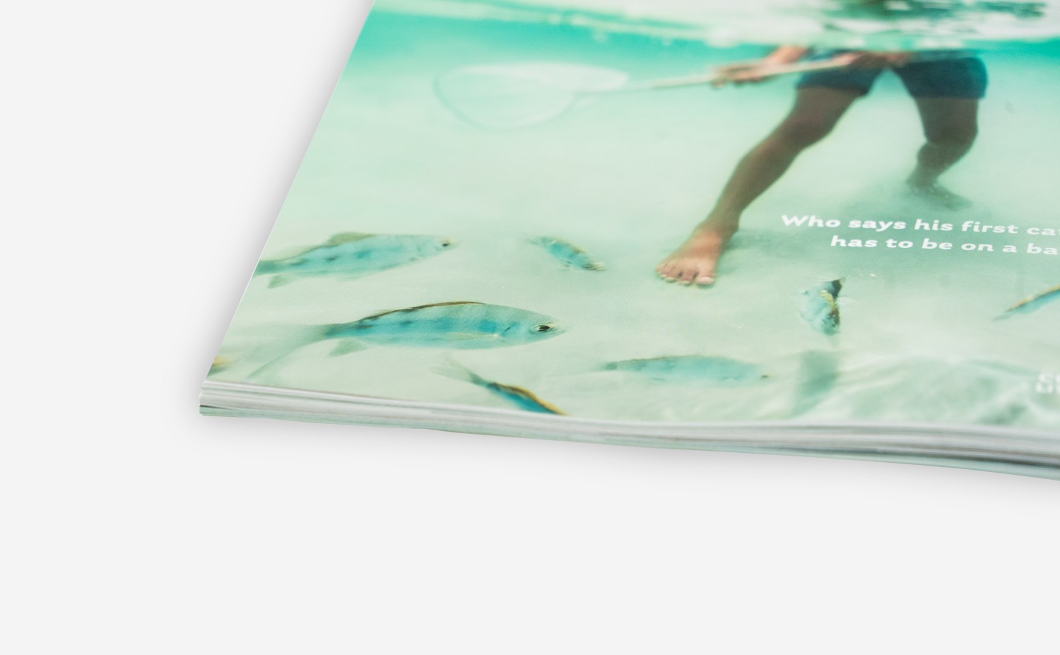 A close look at the magazine's soft touch finish on the cover.