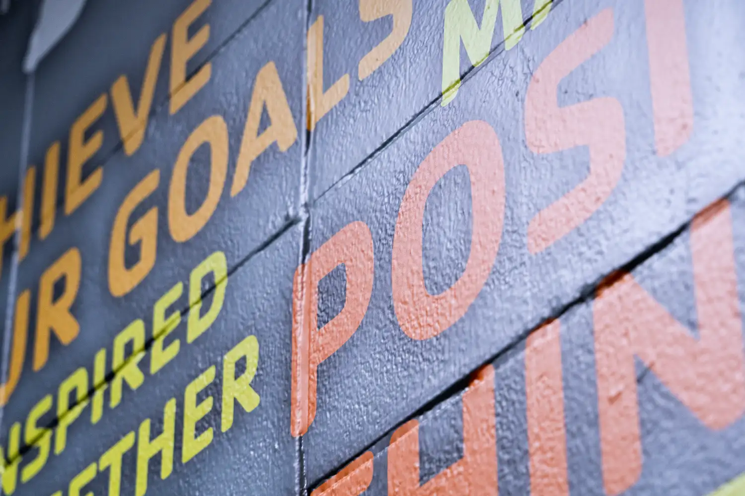 Close look at wall wrap contoured to brick wall