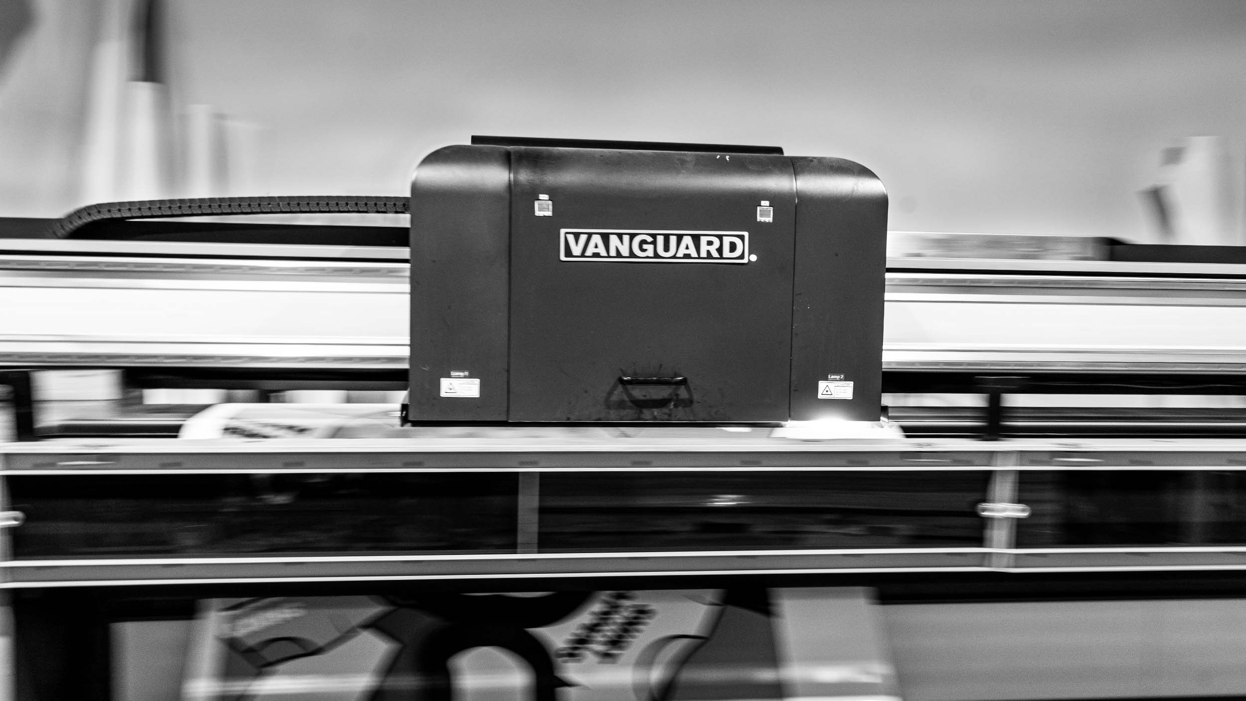 A wide-format printer running